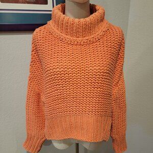 Free People: Orange Crop Loose Knit Sweater. SZ SM. Very Cute! Excellent Cond!!